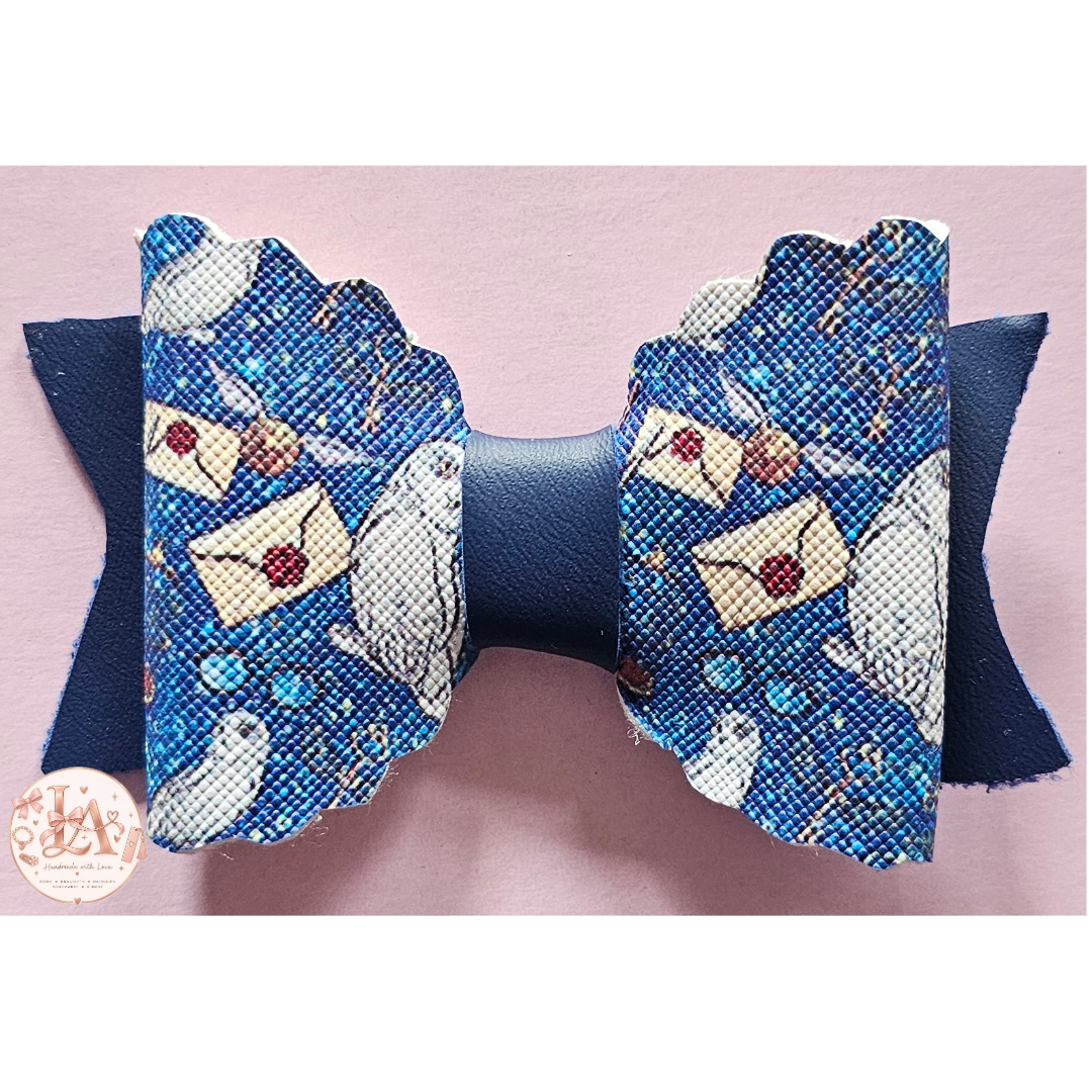 Blue Patterned Bow